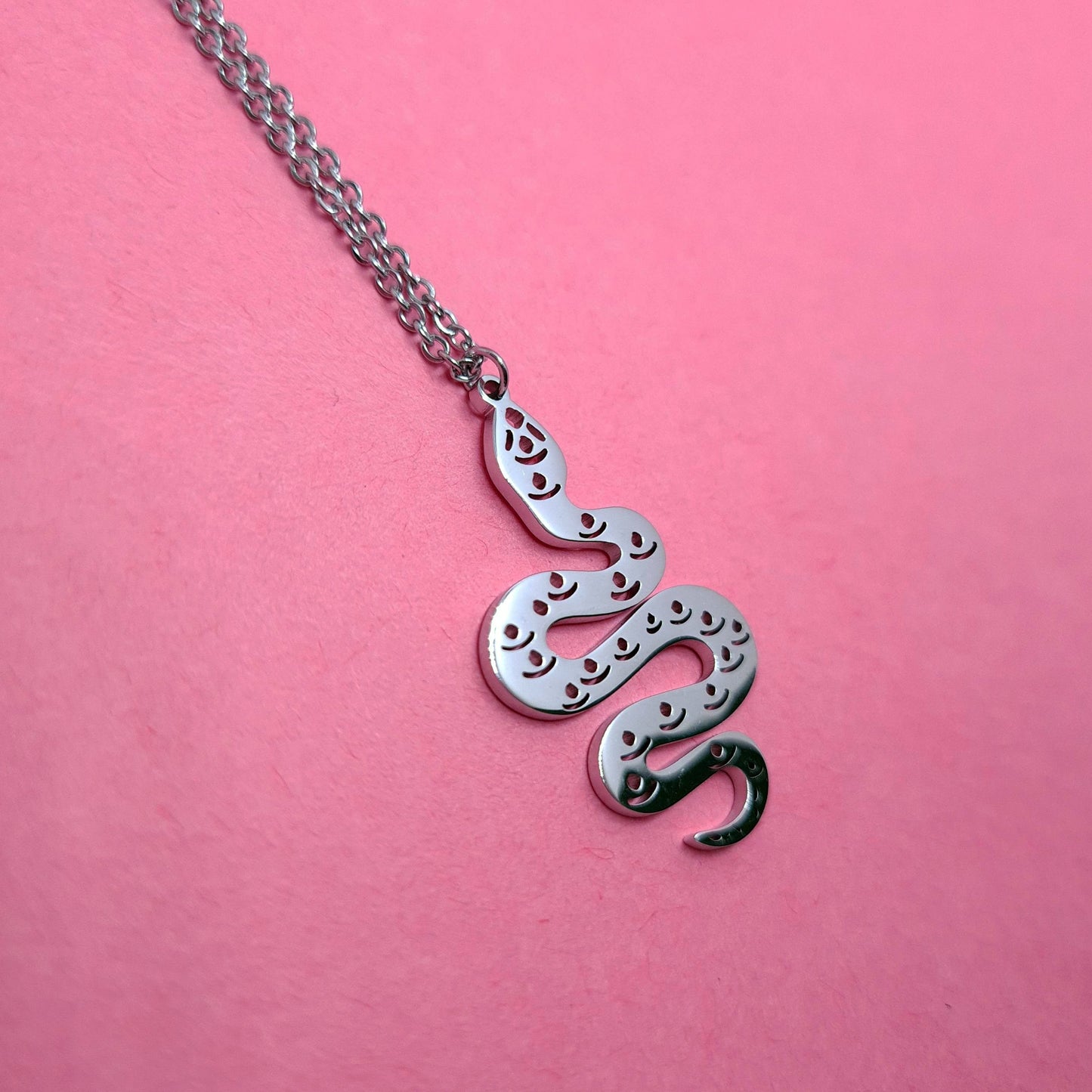 Stainless steel Serpent Necklace - Strawberry Moon Jewellery