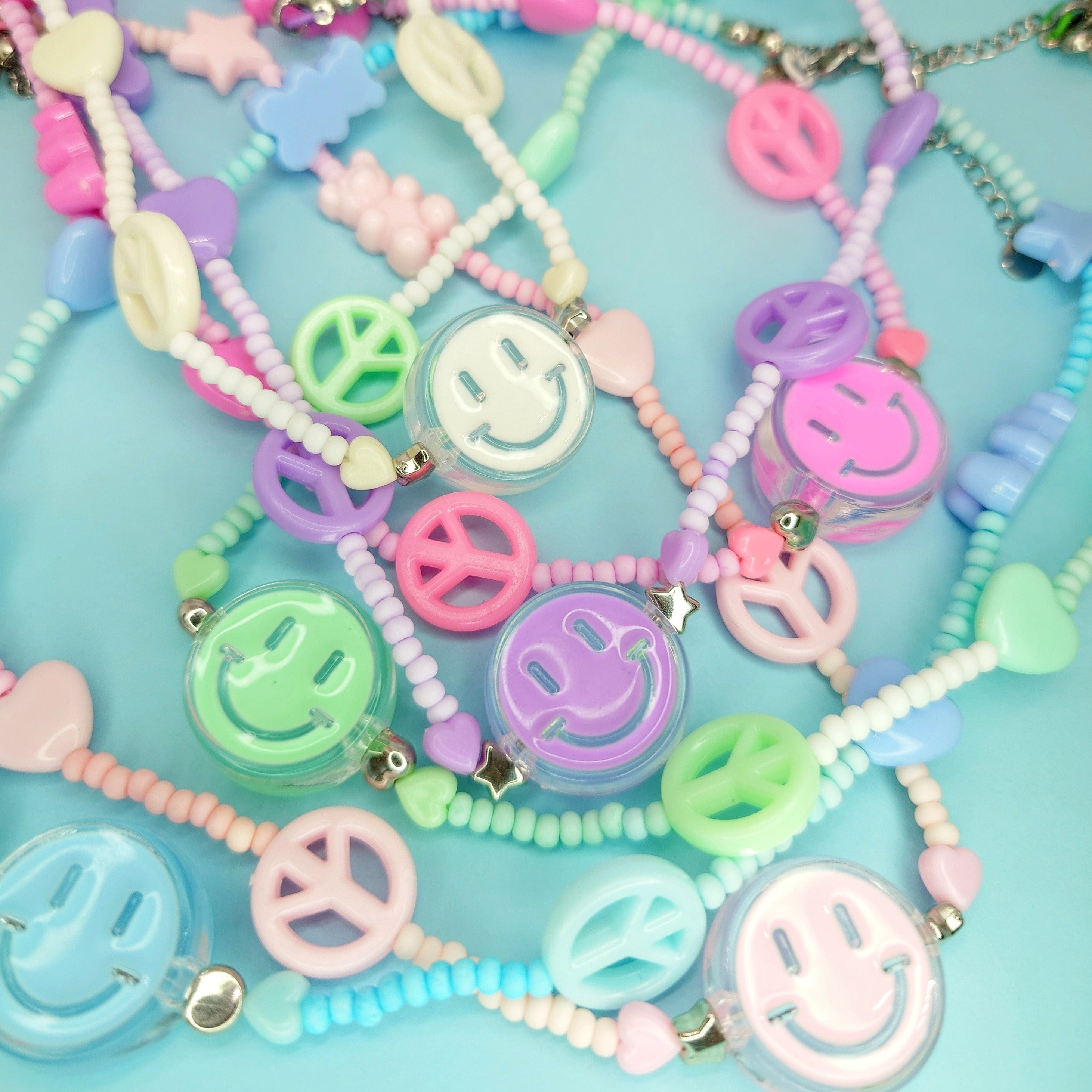 Y2k Bracelet For Teen Girls?Smiley Face Flower Heart Indonesia