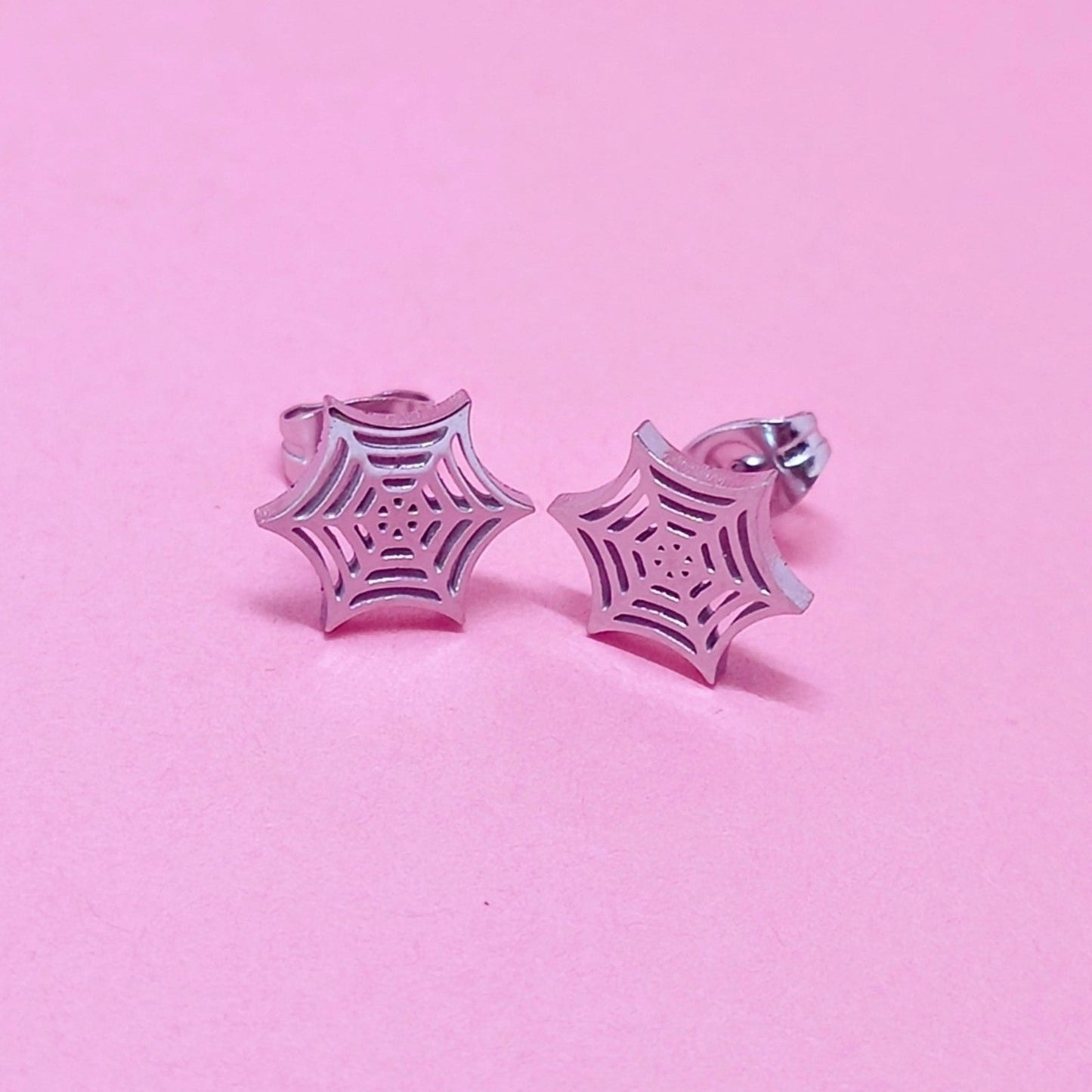 Stainless Steel Cobweb Earrings