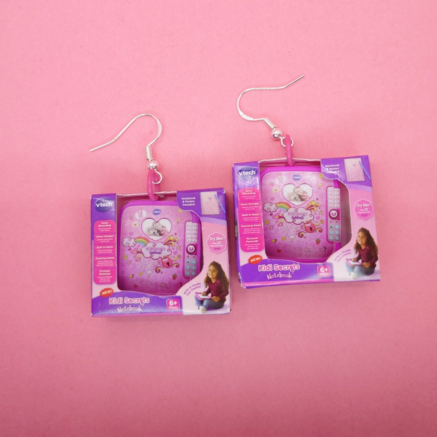 V-tech Kids Secret mini notebook earrings