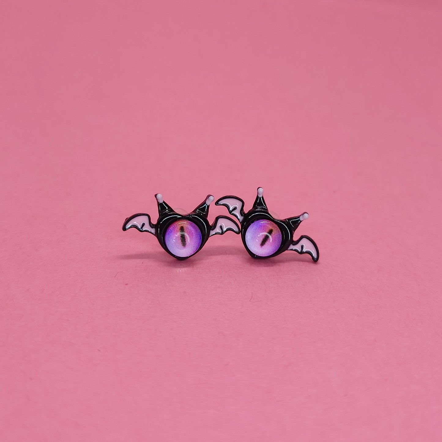 Mini monster bat stud earrings
