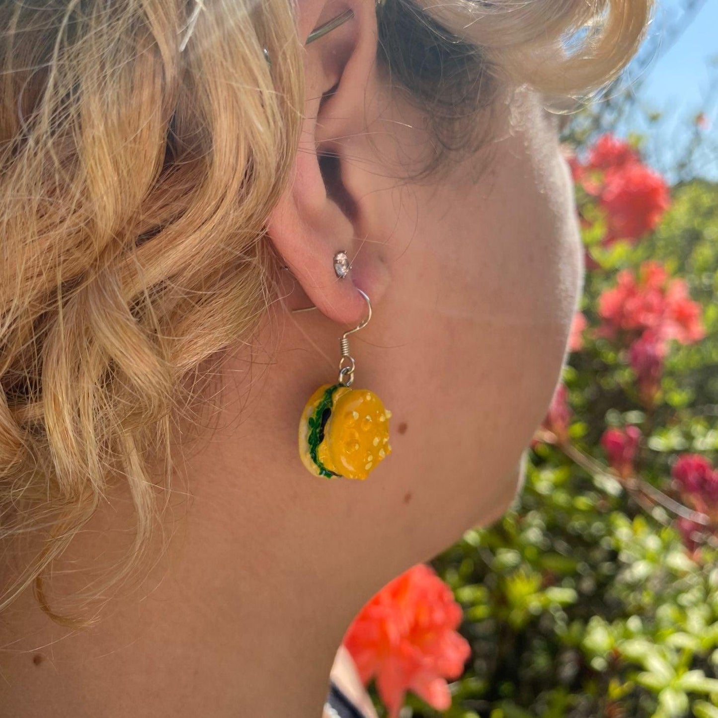 Burger Earrings - Strawberry Moon Jewellery