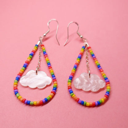 Every cloud pearlescent rainbow earrings