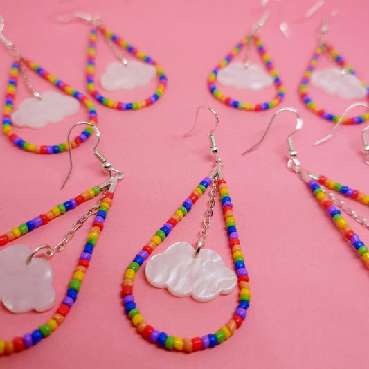 Every cloud pearlescent rainbow earrings