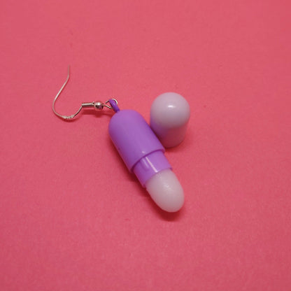 Mini lip balm earrings