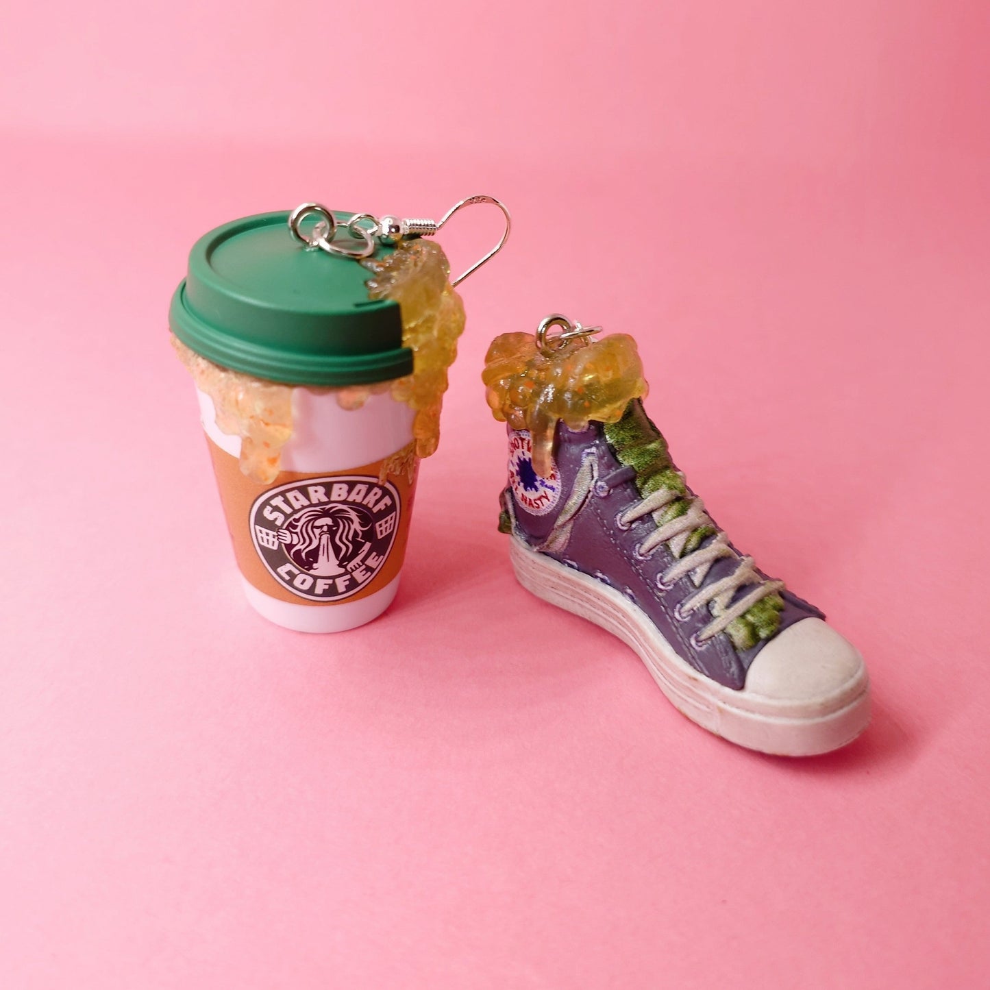 Starbarf coffee and Gory converse earrings