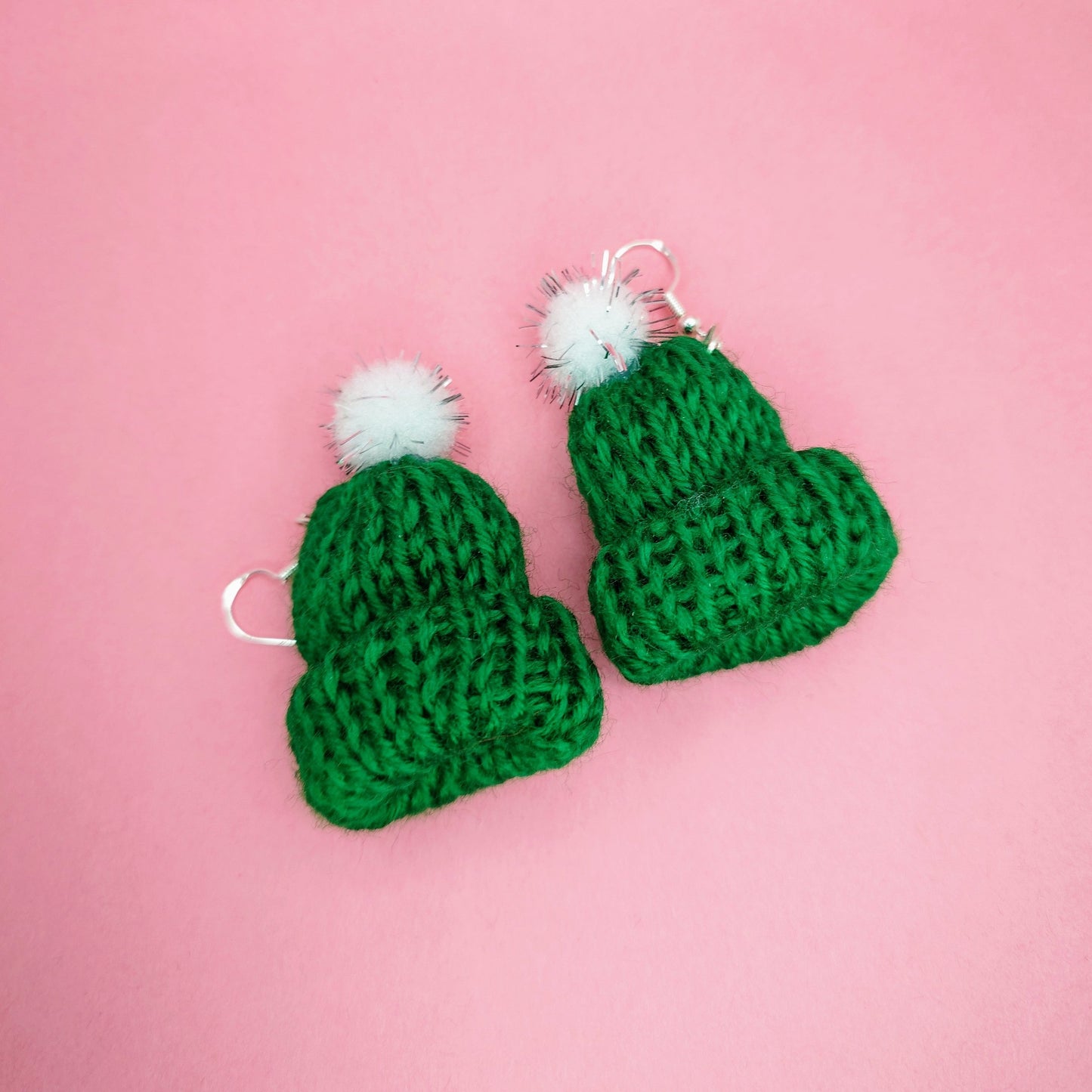 Mini cutemas bobble hat earrings.