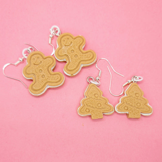 Mini Christmas cookie earrings