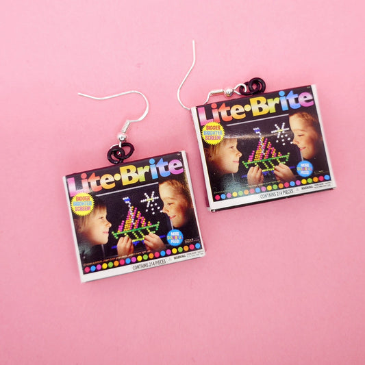 Lite-Brite mini game earrings