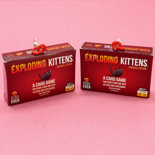 Exploding Kittens Card Game earrings