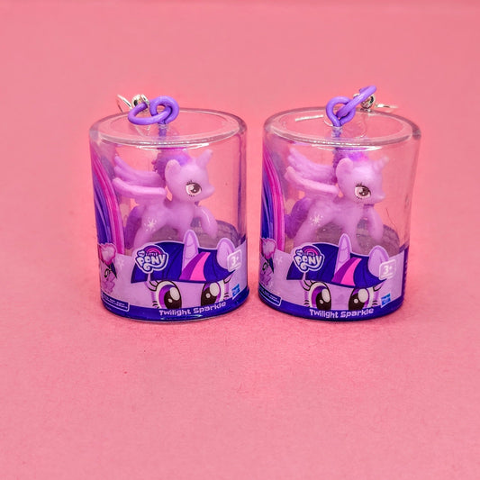 My little pony mini toy earrings. (Twilight Sparkle)