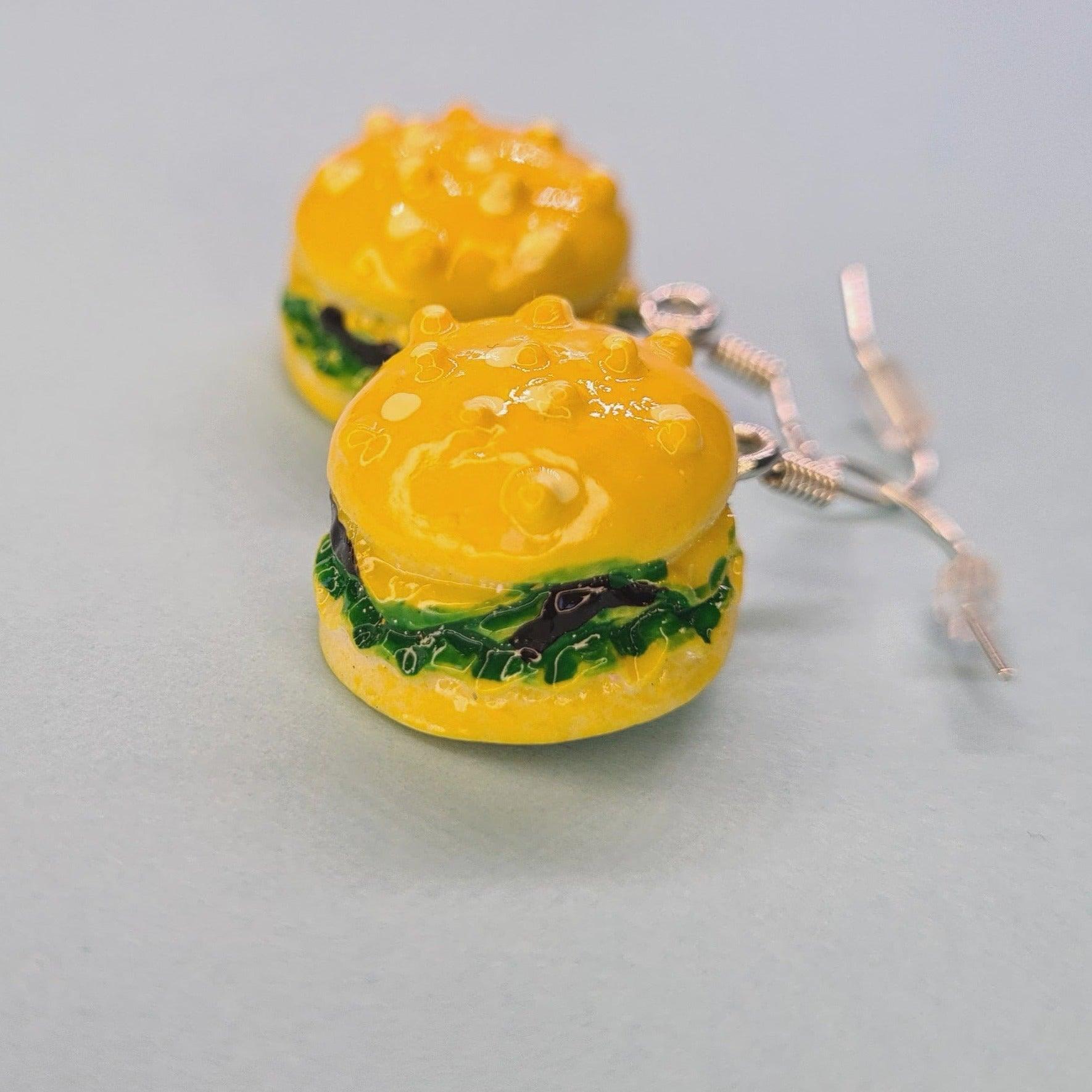 Burger Earrings - Strawberry Moon Jewellery 