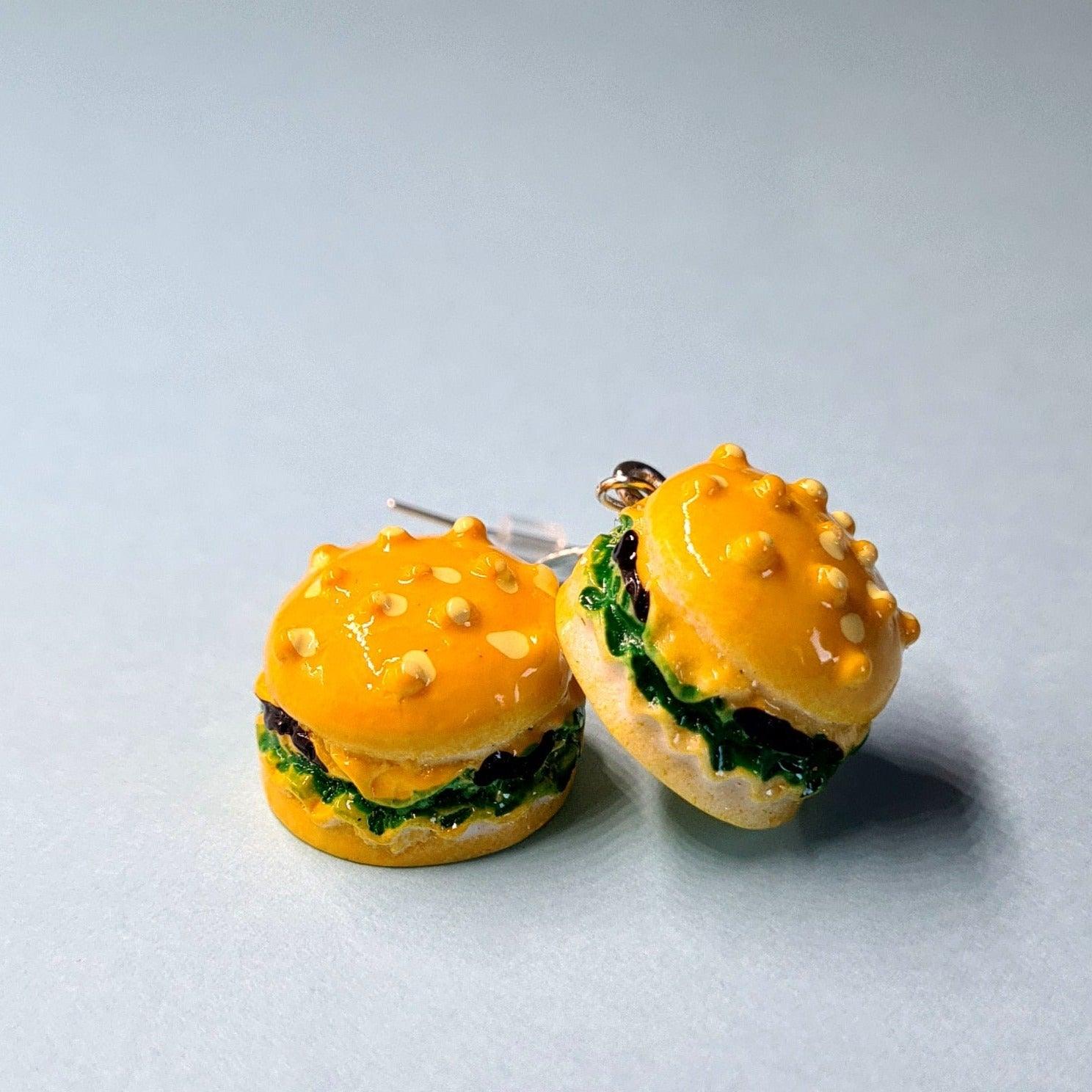 Burger Earrings - Strawberry Moon Jewellery 