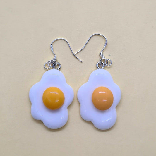 Mini fried egg earrings - Strawberry Moon Jewellery 