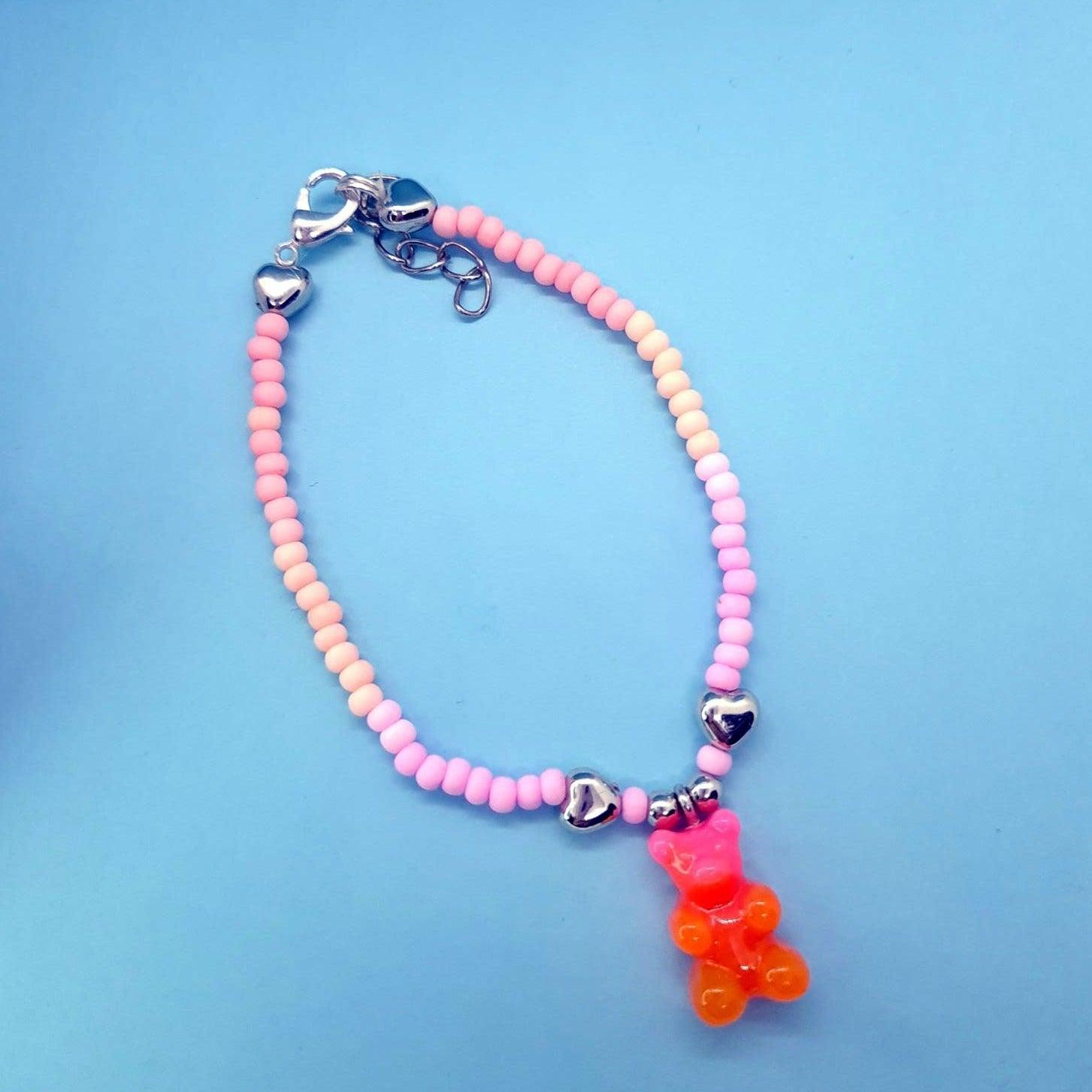 Gummy bear charm bracelet - Strawberry Moon Jewellery 