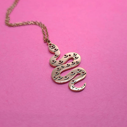 Stainless steel Serpent Necklace - Strawberry Moon Jewellery 