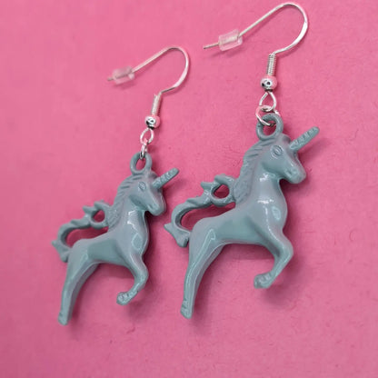 Mint green unicorn earrings. - Strawberry Moon Jewellery 