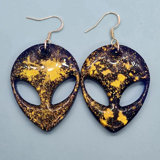 Cosmic Steve deep blue and gold spatter. Glow in the dark. - Strawberry Moon Jewellery 