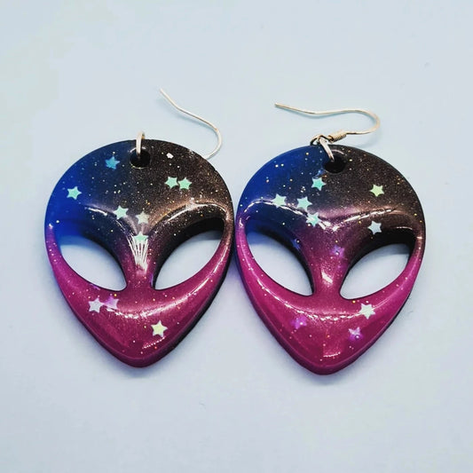 Cosmic Steve earrings (Glow in the Dark) - Strawberry Moon Jewellery 